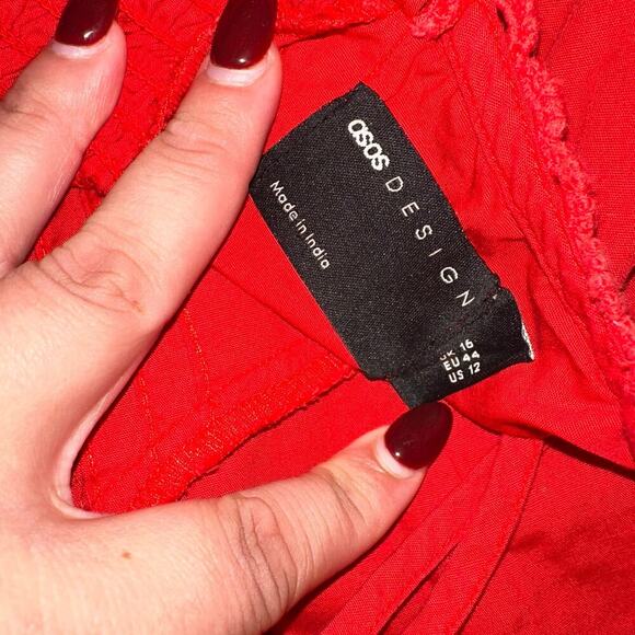 ASOS DESIGN corset bodice mini sundress with lace trim sz 12 - Picture 7 of 7